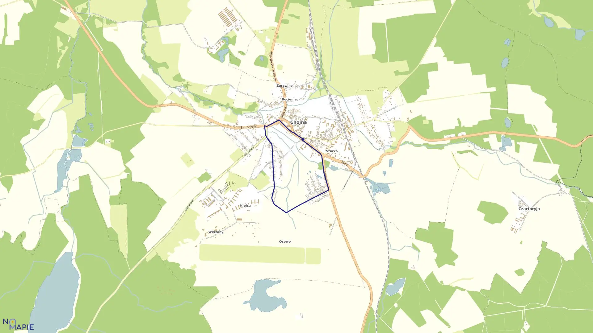Mapa obrębu Chojna 6 w gminie Chojna